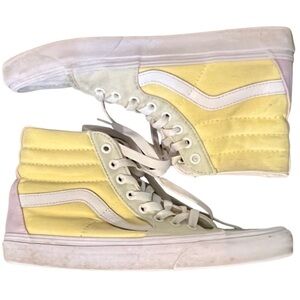Vans Sk8-Hi Pastel Yellow & Blue High-Top Sneakers (Women’s 8.5 / Men’s 7)